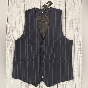 NWT Men's 3X (See Measurements-RUNS SMALL) Waistcoat Vest Pinstripe NEW Preppy